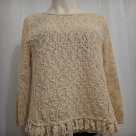 Chico's Tops - CHICO'S Sz 2(L) Beige Crocheted Top
